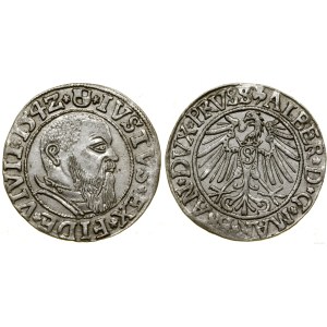 Prusy Książęce (1525-1657), grosz, 1542, Królewiec