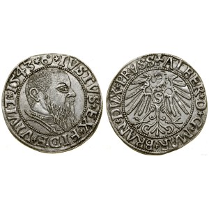 Prusy Książęce (1525-1657), grosz, 1543, Królewiec