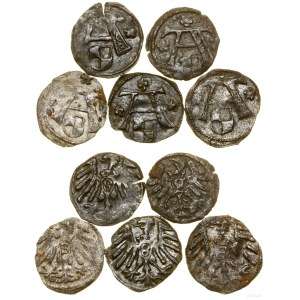 Prusy Książęce (1525-1657), lot 5 x denar, bez daty, Królewiec