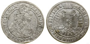 Silesia, 15 krajcars, 1664 GH, Wrocław