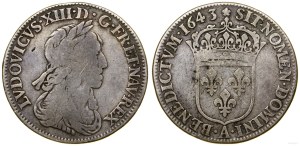 France, 1/4 ecu, 1643 A, Paris