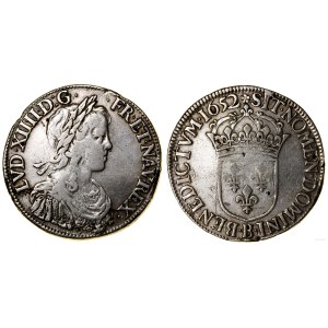 Francja, Ecu à la mèche longue, 1652 B, Rouen