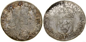 France, 1/2 écu au buste juvénile, 1662 T, Nantes