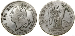 France, 30 salt, 1792 A, Paris