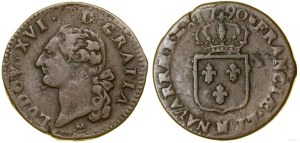 France, 1 sol, 1790 N, Montpellier