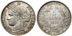 France, 5 francs, 1850 A, Paris