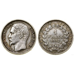 Francja, 1 frank, 1852 A, Paryż