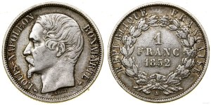 France, 1 franc, 1852 A, Paris
