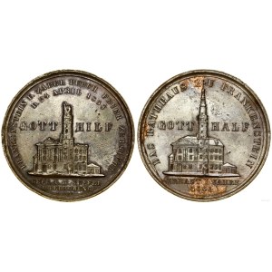 Śląsk, medal na pamiątkę pożaru ratusza w Ząbkowicach Śląskich, 1858