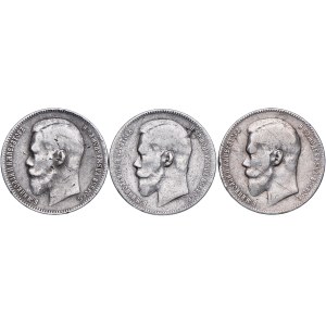Russia, Nicholas II, ruble 1898 (3pc).
