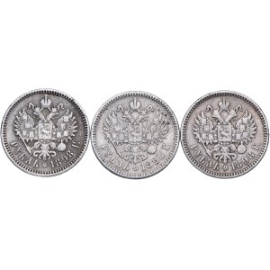 Russia, Nicholas II, ruble 1898 (3pc).
