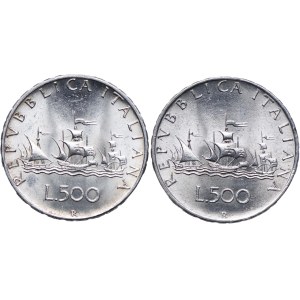 Italien, Satz von 500 Lire 1959, 1966 Rom (2 Stück).
