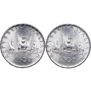 Italien, Satz von 500 Lire 1966, 1967 Rom (2 St.).