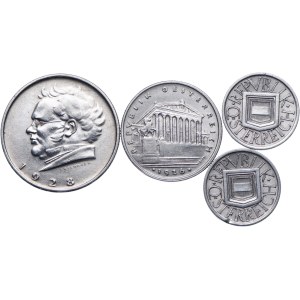 Austria, set of 1/2 shilling 1926, 1 shilling 1926, 2 shillings 1928 (4pcs).