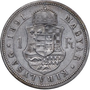 Austria-Hungary, Franz Joseph I, 1 forint 1891 KB, Kremnica
