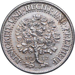 Germany, Weimar Republic, 5 marks 1932 F, Sttutgart