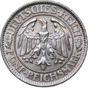 Germany, Weimar Republic, 5 marks 1932 F, Sttutgart