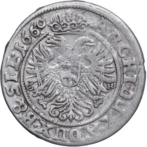 Schlesien, Leopold 3 krajcary 1660 GH, Wrocław