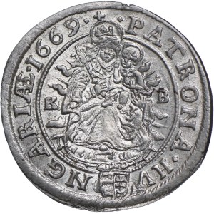 Hungary, Leopold I, 6 krajcars 1669 KB, Kremnica