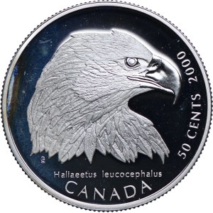 Kanada, Elżbieta II, 50 centów 2000 Orzeł Bielik