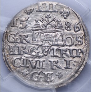 Stefan Batory, trojak 1586 Riga