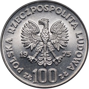 Polská lidová republika, 100 zlotých 1975 Helena Modrzejewska, SAMPLE Nickel