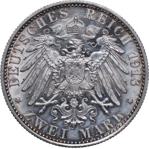 Germany, Prussia, Wilhelm II, 2 marks 1913 A, Berlin