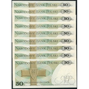Set of banknotes, 50 zloty 1986 MIX SERIES (9 pieces).