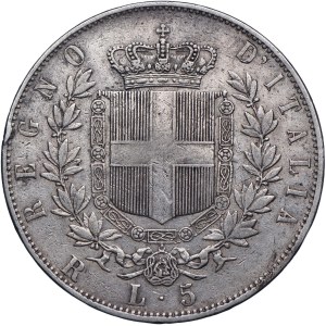 Włochy, Wiktor Emanuel III, 5 lirow 1876 R, Rzym