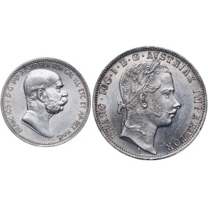 Austria, Franz Joseph, set of 1 crown 1903, 1 florin 1861 A, Vienna (2pcs).