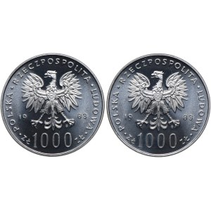 Polská lidová republika, 1000 zlotých 1983, Jan Pavel II (2 ks)