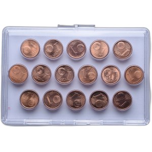 Set of 1 eurocent 1999-2009 (16pcs).