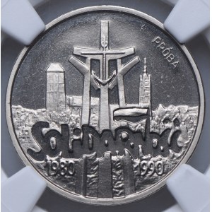 Third Republic, 50,000 PLN 1990 Solidarity 1980-1990, SAMPLE Nickel