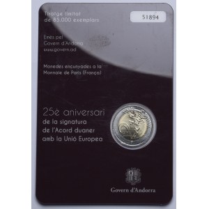 Andorra, 2 Euro 2015 25th Anniversary - Agreement with EU