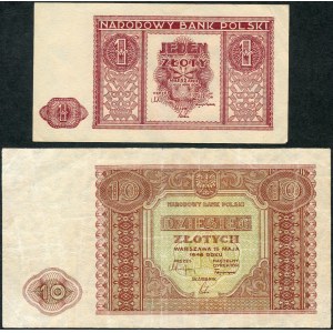 Set, 1 oro, 10 oro 1946 (2 pezzi).