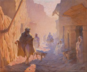 Adam Styka (1890 Kielce - 1959 New York), Street in Marrakech, 1938-44