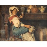 Antonio Piccinni (1846 Trani - 1920 Rzym), Dziewczyna pijąca wino, 1890