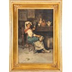 Antonio Piccinni (1846 Trani - 1920 Rzym), Dziewczyna pijąca wino, 1890