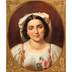 Leonard Straszyński (1828 Pietraszówka - 1879 Żytomierz), Portret młodej rzymianki, 1864