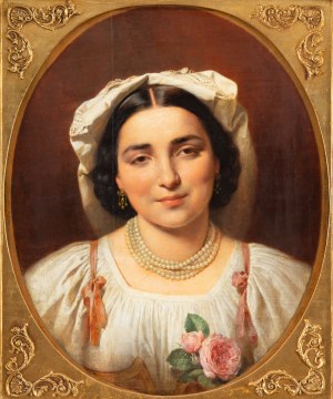 Leonard Straszynski (1828 Petrashovka - 1879 Zhytomyr), Portrait of a young Roman woman, 1864