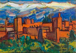 Mieczyslaw Lurczynski (1907 - 1982), View of the Alhambra in Granada (