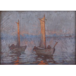 Leopold Jarmuszewski, Łodzie w zatoce, 1931