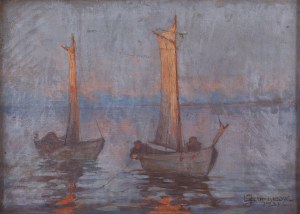 Leopold Jarmuszewski, Boats in the Bay, 1931