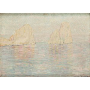 Bronisław Olszewski (1874 - 1959), Skały u wybrzeży Capri (Faraglioni), przed 1927 r.