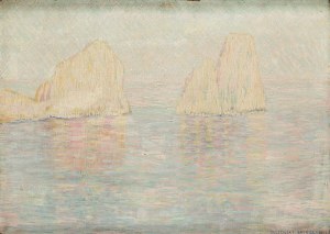 Bronislaw Olszewski (1874 - 1959), Rocks off the coast of Capri (