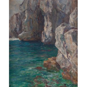 Albert Wenk (1863 Baden - 1934 Monachium), Skaliste wybrzeże - Capri