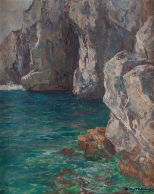 Albert Wenk (1863 Baden - 1934 Munich), Rocky Coast - Capri
