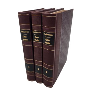 SIENKIEWICZ Henryk - Quo vadis. Ein Roman aus der Zeit Neros. Bd. 1-3. Warschau 1896. 1. Auflage. AUS DER JAN GOETZ BUCHSAMMLUNG