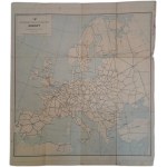 Map of the Polish railroad network, Main lines of communication of Europe 54 X 47.5 cm 1931