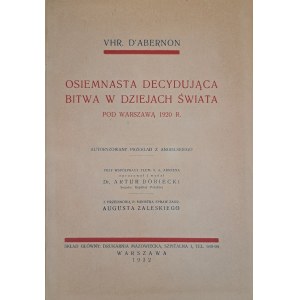 D'ABERNON Vhr - The eighteenth decisive battle in the history of the world at Warsaw 1920. Warsaw 1932.